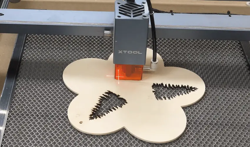 Laser Cutting Wood On A Honeycomb Table