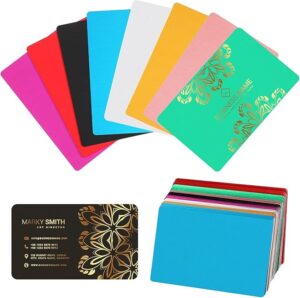 Metal Business Cards Anodized 0.2mm Thick Multi-Color Aluminum Blanks