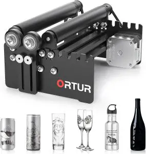 ORTUR Laser Rotary Roller, 360° Laser Engraver Y-axis Rotary Module for Engraving Cylindrical Objects