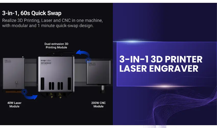 3-in-1 3D Printer Laser Engraver