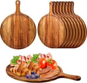 Nuenen 10 Pcs Acacia Engravable Round Wood Cutting Boards