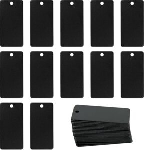 StayMax Aluminum Engraving Blanks Rectangle Blank Tags 1 Inch x 2 Inch 25 Pack (Black)