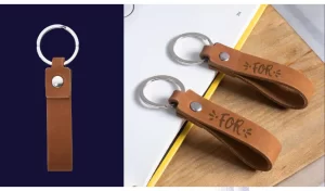 xTool Brown Genuine Leather Slim Keychain
