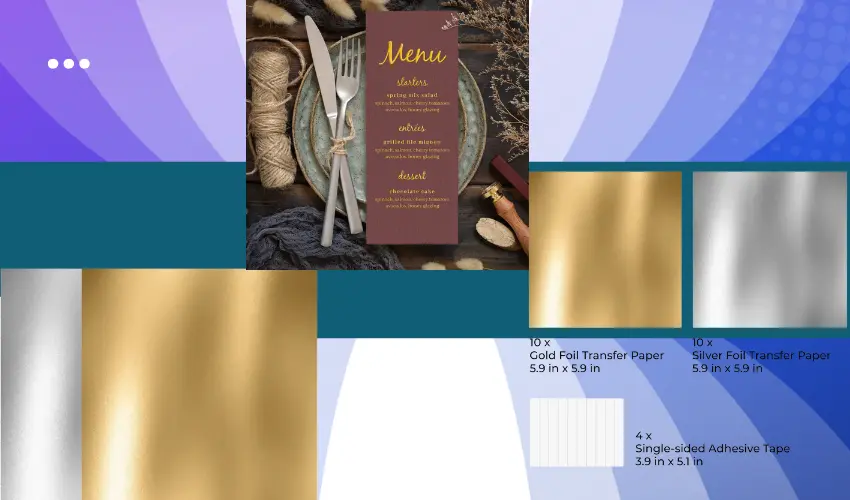 Gold and Silver Foil Transfer Paper for xTool M1 Ultra Hot Foil Pen (20pcs)