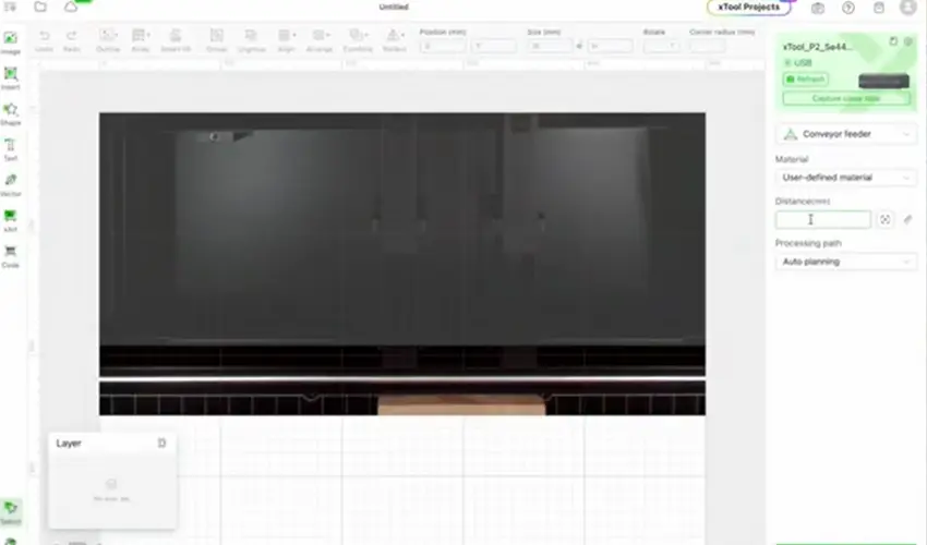 Using the xTool Automatic Conveyor Feeder in XCS 