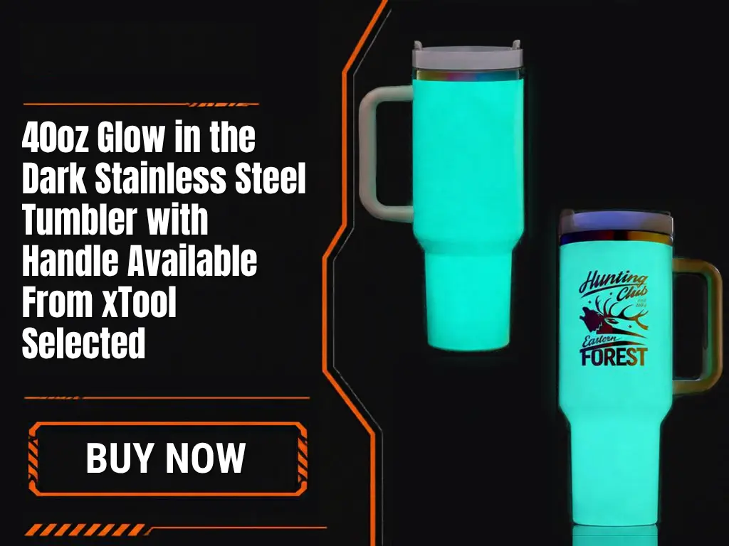 40oz Glow in the Dark Stainless Steel Tumbler with Handle